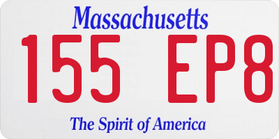 MA license plate 155EP8