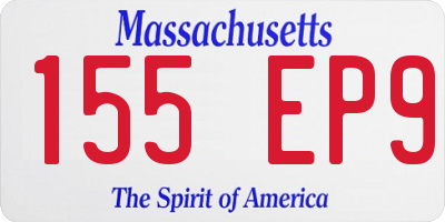 MA license plate 155EP9