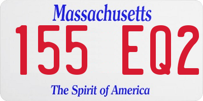 MA license plate 155EQ2