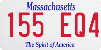 MA license plate 155EQ4