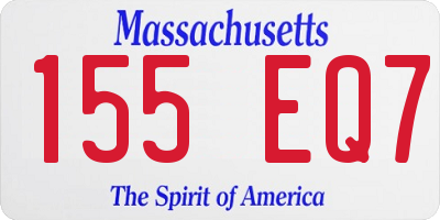 MA license plate 155EQ7