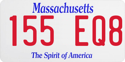 MA license plate 155EQ8