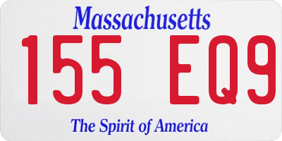 MA license plate 155EQ9