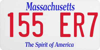 MA license plate 155ER7