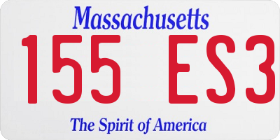 MA license plate 155ES3