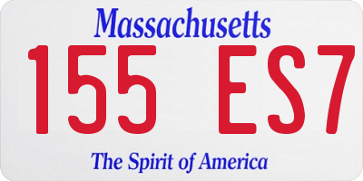 MA license plate 155ES7
