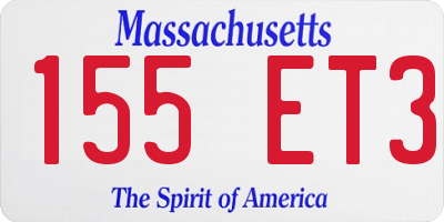 MA license plate 155ET3