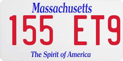MA license plate 155ET9