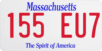 MA license plate 155EU7