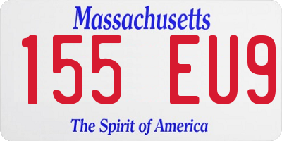 MA license plate 155EU9