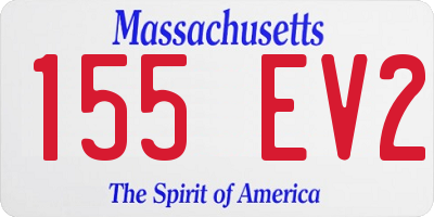 MA license plate 155EV2