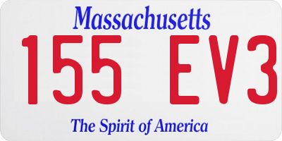 MA license plate 155EV3