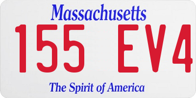 MA license plate 155EV4