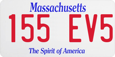 MA license plate 155EV5