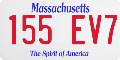 MA license plate 155EV7