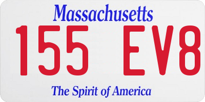 MA license plate 155EV8