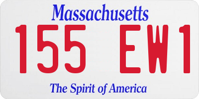 MA license plate 155EW1