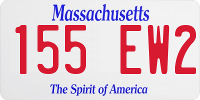 MA license plate 155EW2