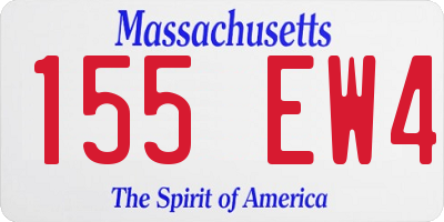 MA license plate 155EW4