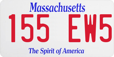 MA license plate 155EW5