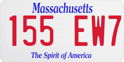 MA license plate 155EW7