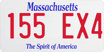 MA license plate 155EX4