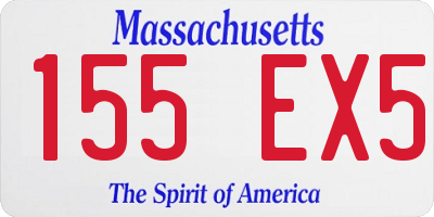 MA license plate 155EX5