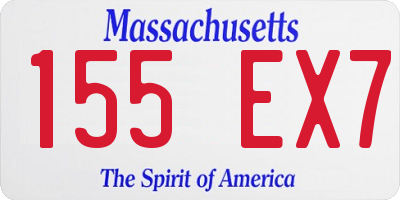 MA license plate 155EX7