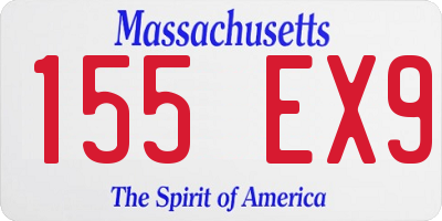 MA license plate 155EX9