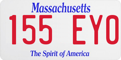 MA license plate 155EY0