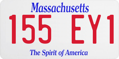 MA license plate 155EY1