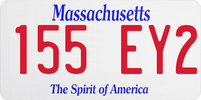 MA license plate 155EY2