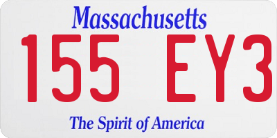 MA license plate 155EY3