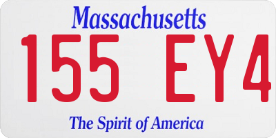 MA license plate 155EY4