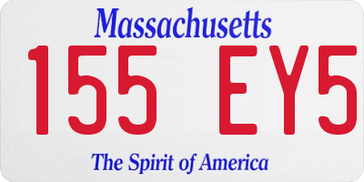 MA license plate 155EY5