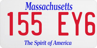 MA license plate 155EY6