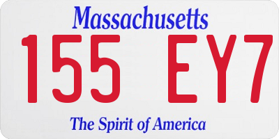 MA license plate 155EY7