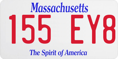 MA license plate 155EY8