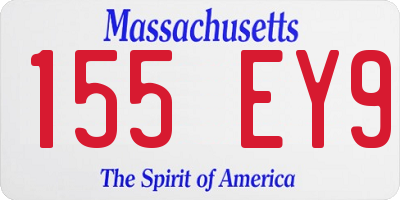 MA license plate 155EY9