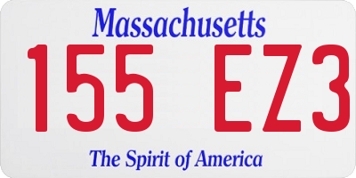 MA license plate 155EZ3