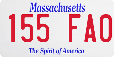 MA license plate 155FA0