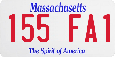 MA license plate 155FA1