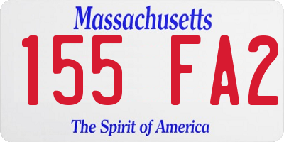 MA license plate 155FA2