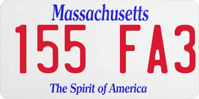 MA license plate 155FA3