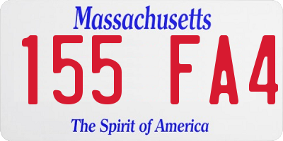 MA license plate 155FA4