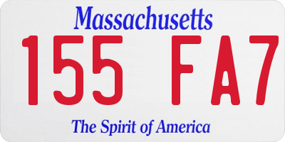 MA license plate 155FA7