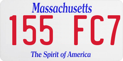 MA license plate 155FC7