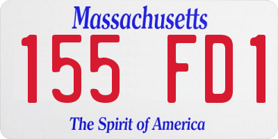MA license plate 155FD1