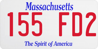 MA license plate 155FD2