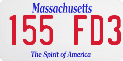 MA license plate 155FD3